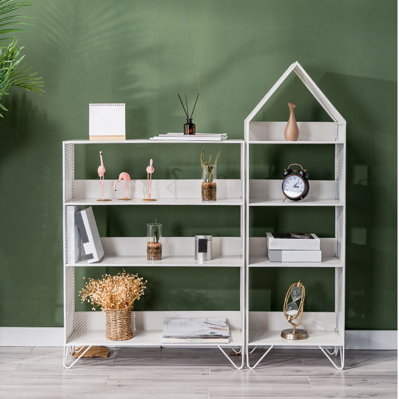 Modern Style Bookcase Metal Open Back Bookshelf for Home Office Use