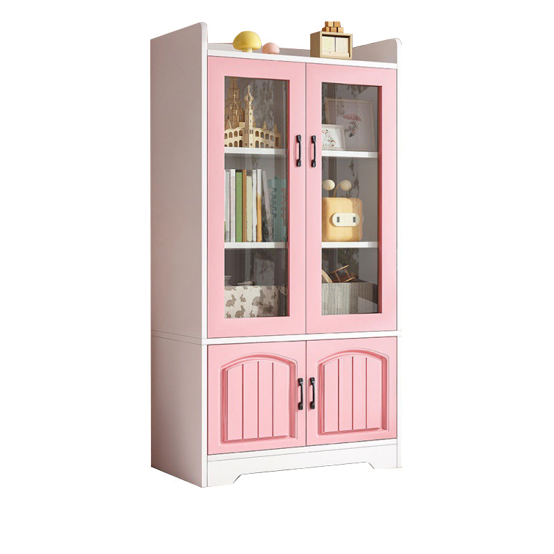 Modern Style Bookcase Wood Closed Back Standard Bookshelf with Door for Home Office