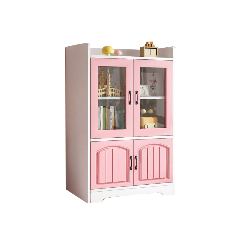 Modern Style Bookcase Wood Closed Back Standard Bookshelf with Door for Home Office