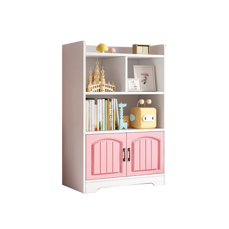 Modern Style Bookcase Wood Closed Back Standard Bookshelf with Door for Home Office