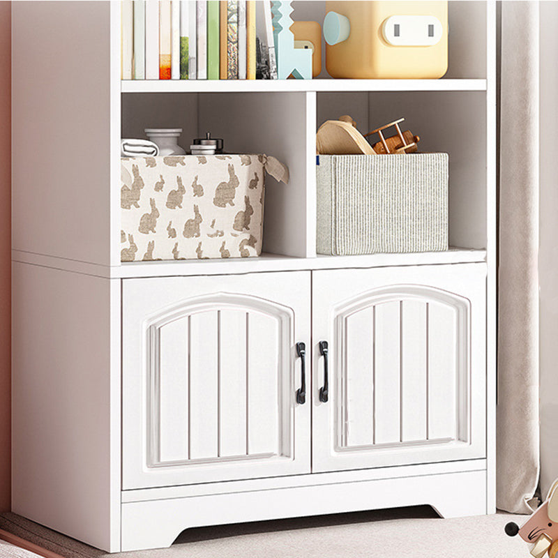 Modern Style Bookcase Wood Closed Back Standard Bookshelf with Door for Home Office