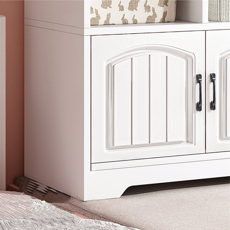 Modern Style Bookcase Wood Closed Back Standard Bookshelf with Door for Home Office