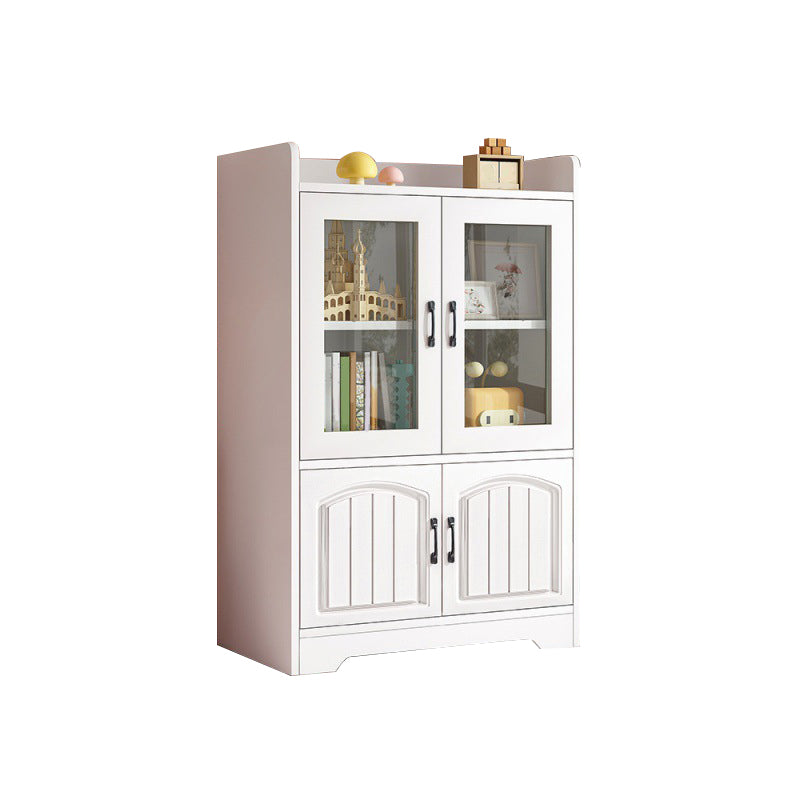 Modern Style Bookcase Wood Closed Back Standard Bookshelf with Door for Home Office