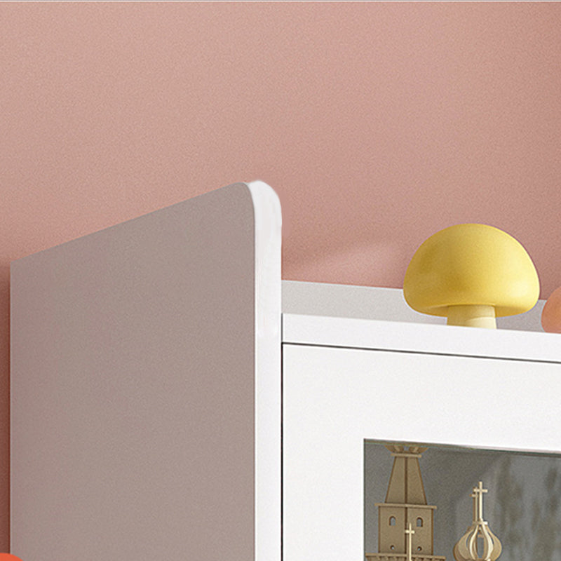 Modern Style Bookcase Wood Closed Back Standard Bookshelf with Door for Home Office