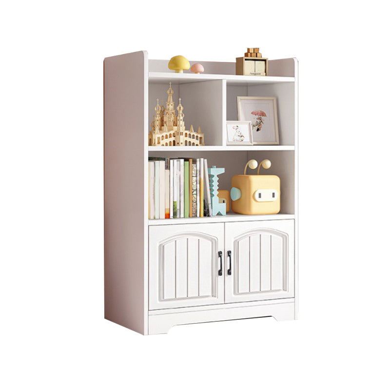 Modern Style Bookcase Wood Closed Back Standard Bookshelf with Door for Home Office