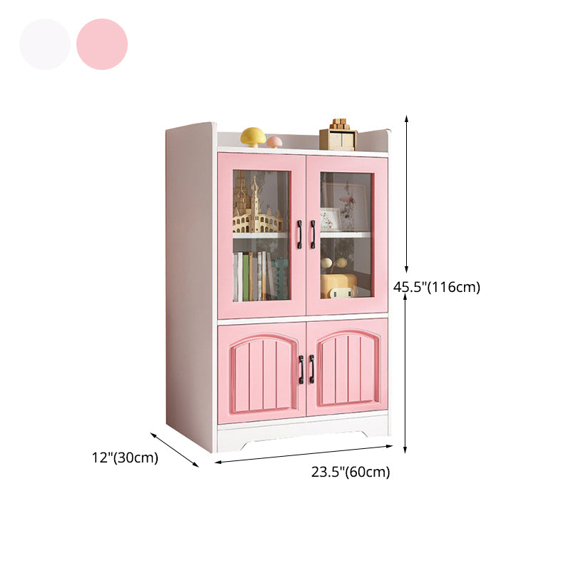 Modern Style Bookcase Wood Closed Back Standard Bookshelf with Door for Home Office