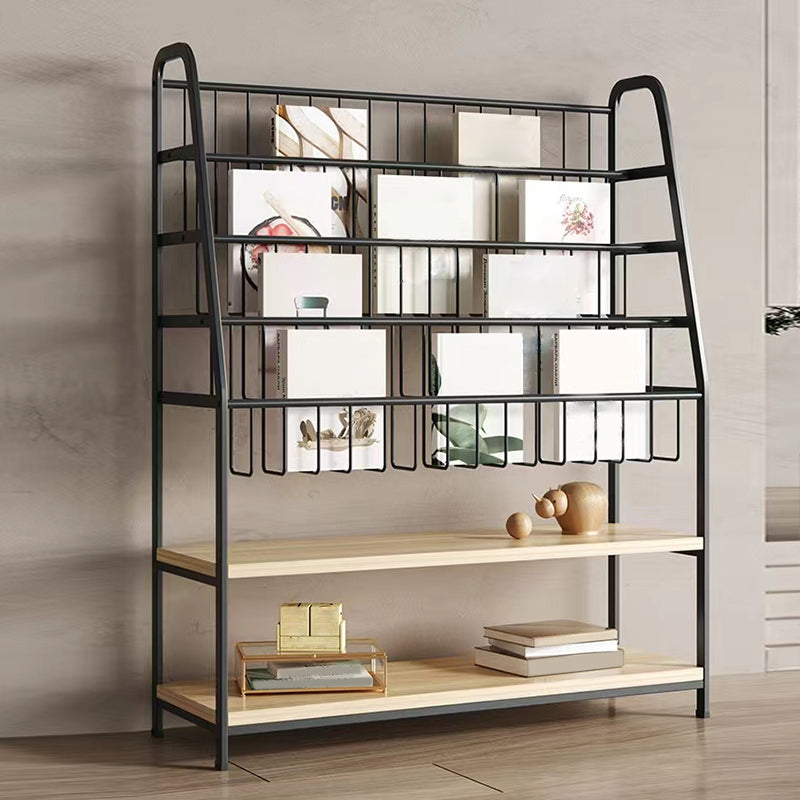Modern Style Bookcase Metal Open Back Ladder Bookshelf for Home Office