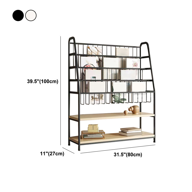 Modern Style Bookcase Metal Open Back Ladder Bookshelf for Home Office