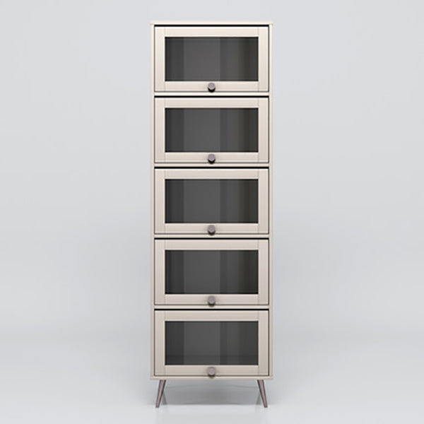 Modern Style Bookcase Wood Bookshelf with Door for Home Office