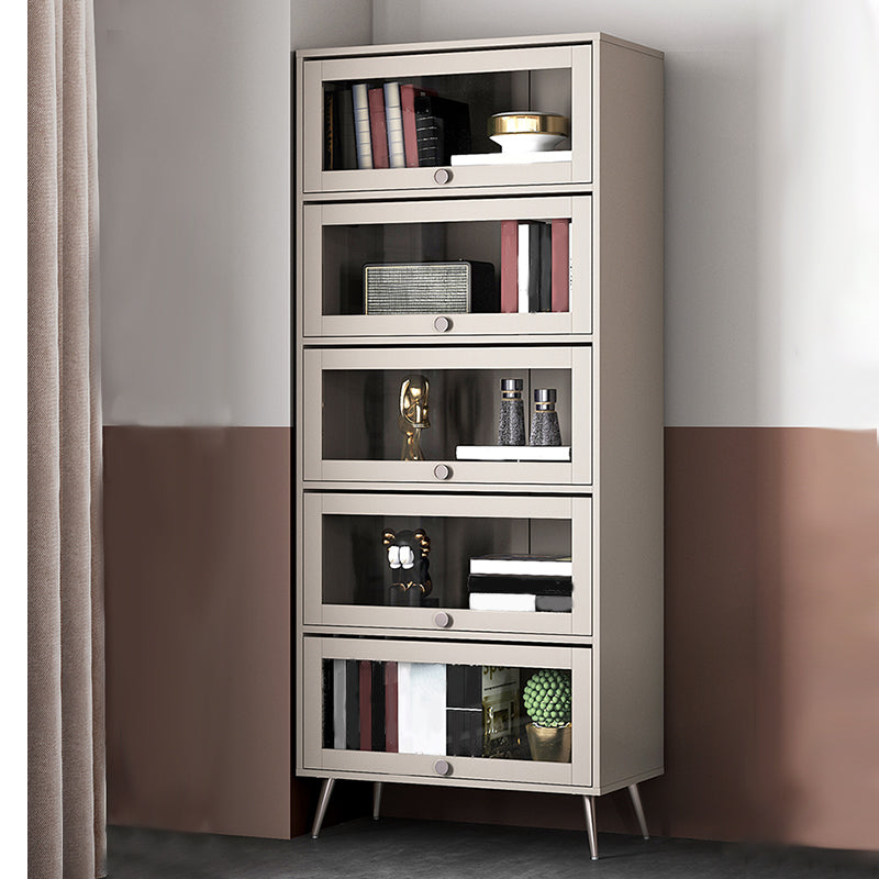 Modern Style Bookcase Wood Bookshelf with Door for Home Office