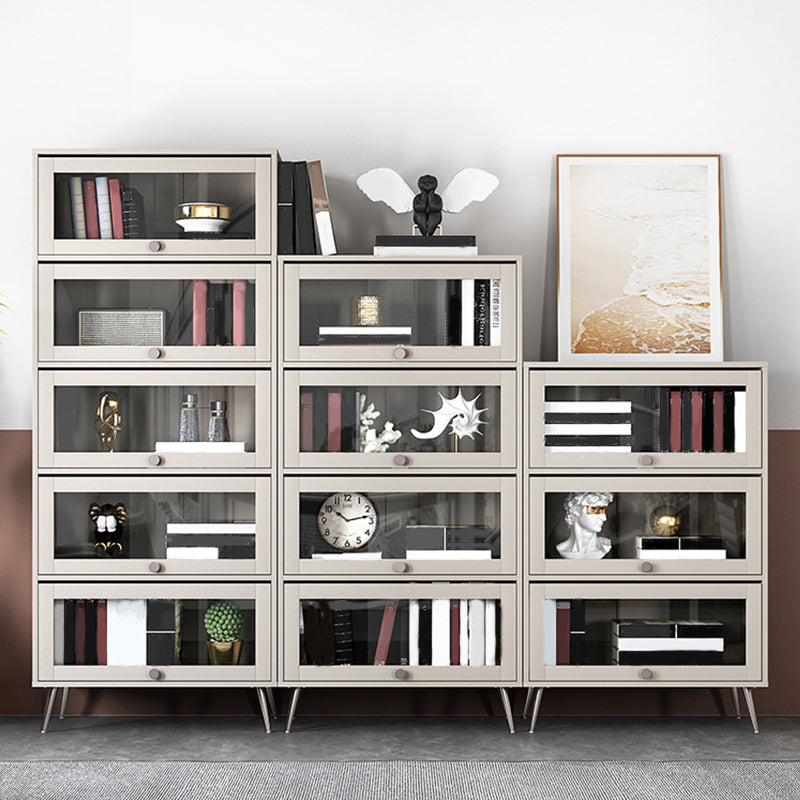 Modern Style Bookcase Wood Bookshelf with Door for Home Office