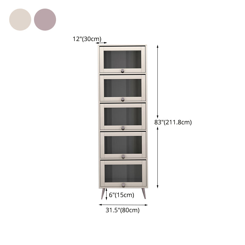 Modern Style Bookcase Wood Bookshelf with Door for Home Office