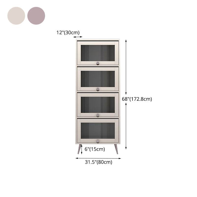 Modern Style Bookcase Wood Bookshelf with Door for Home Office