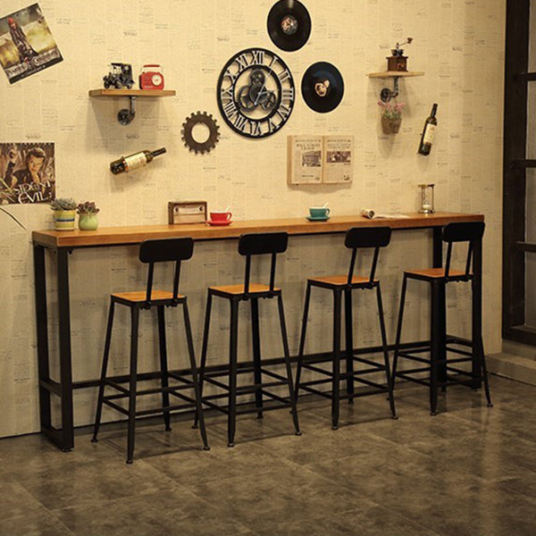 Industrial 1/4/5/9 Pieces Bar Table Set Rectangle Pine Wood Counter Table with High Stools