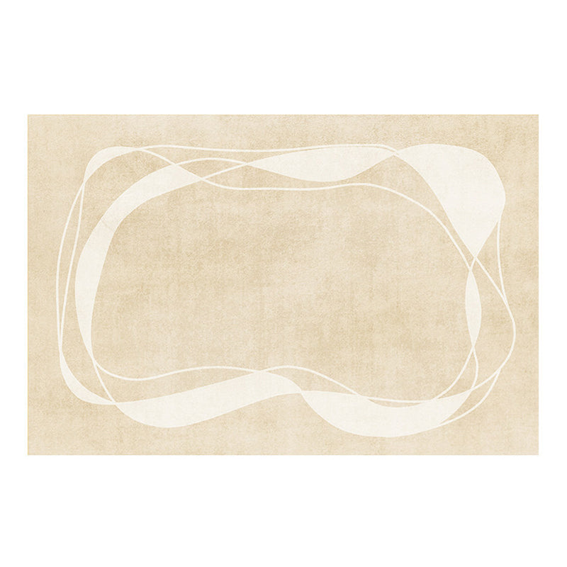 Light Brown Striped Rug Polyester Casual Rug Washable Rug for Living Room