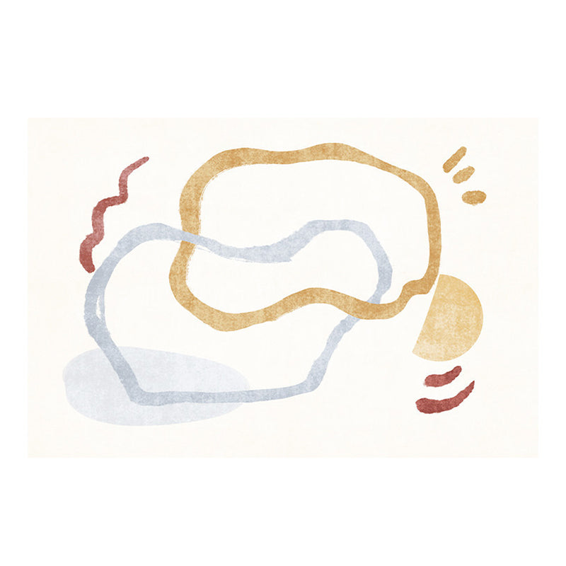 Light Brown Striped Rug Polyester Casual Rug Washable Rug for Living Room