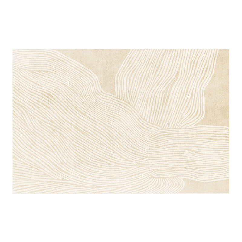 Light Brown Striped Rug Polyester Casual Rug Washable Rug for Living Room