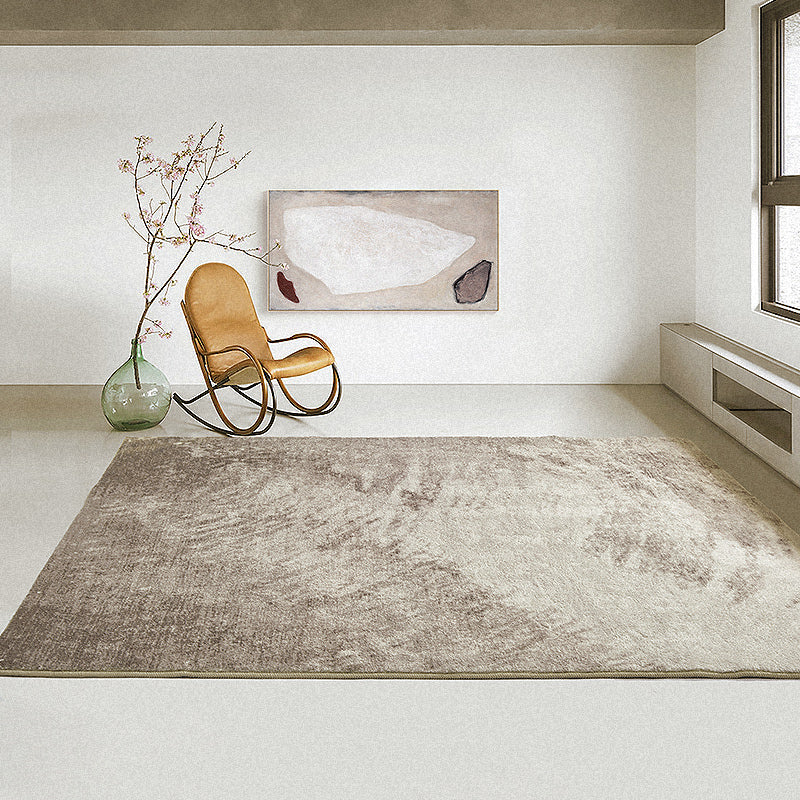 Light Grey Casual Rug Polyester Graphic Rug Non-Slip Backing Rug for Sitting Room