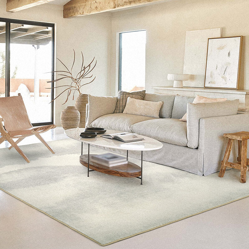 Light Grey Casual Rug Polyester Graphic Rug Non-Slip Backing Rug for Sitting Room