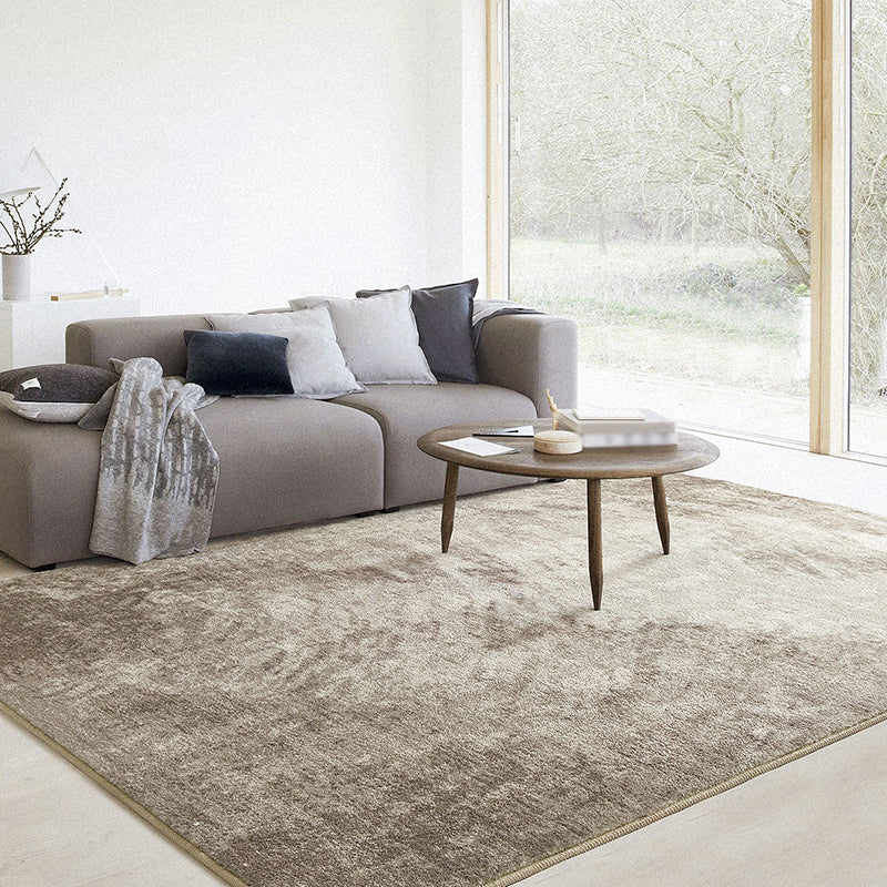Light Grey Casual Rug Polyester Graphic Rug Non-Slip Backing Rug for Sitting Room