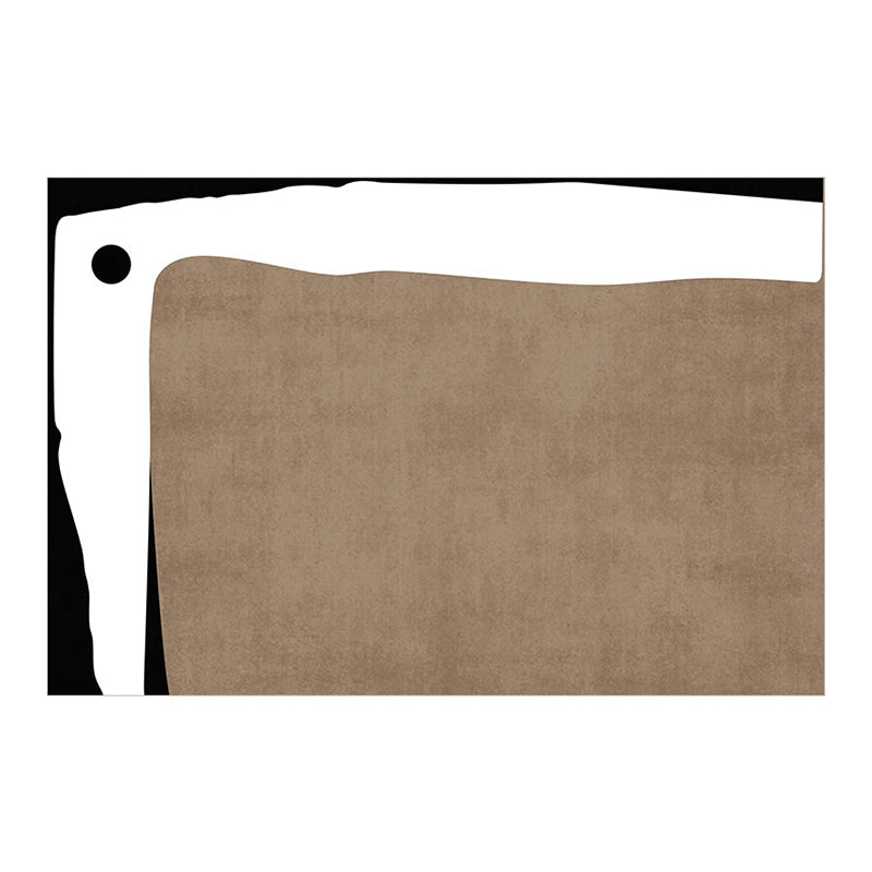 Dark Brown Modern Rug Polyester Irregular Color Piece Rug Washable Rug Sitting Room