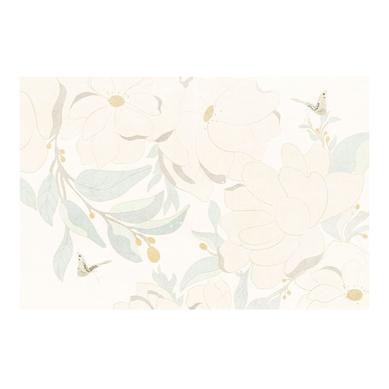 Apricot Modern Carpet Polyester Flower Area Carpet Stain Resistant Carpet for Living Room