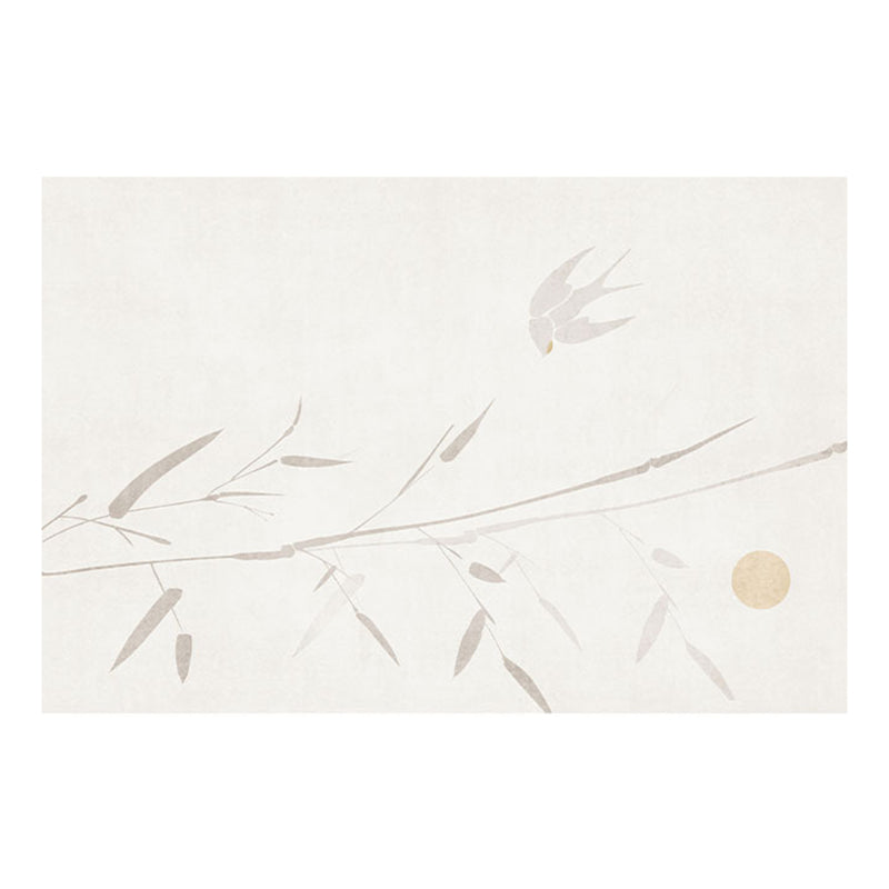 Apricot Modern Carpet Polyester Flower Area Carpet Stain Resistant Carpet for Living Room