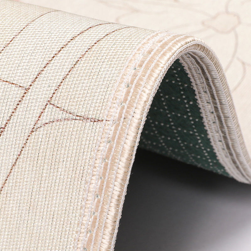 Apricot Modern Carpet Polyester Flower Area Carpet Stain Resistant Carpet for Living Room