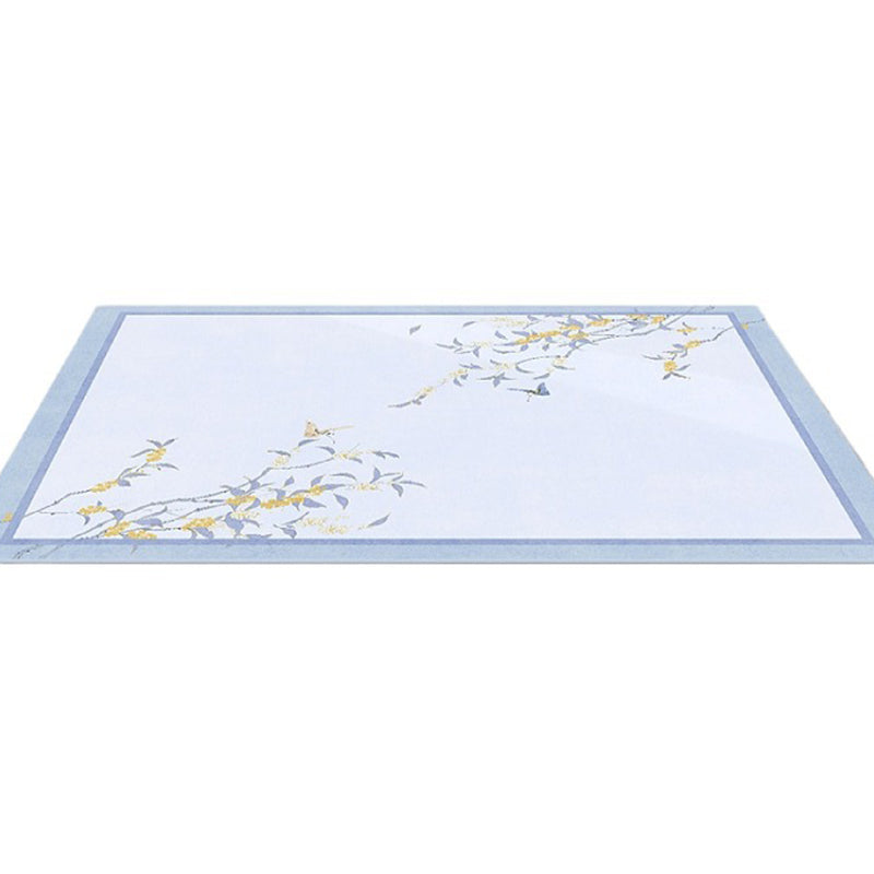 Apricot Modern Carpet Polyester Flower Area Carpet Stain Resistant Carpet for Living Room