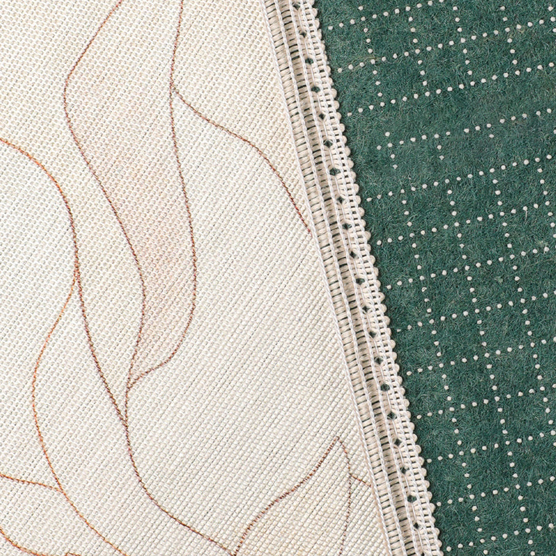 Apricot Modern Carpet Polyester Flower Area Carpet Stain Resistant Carpet for Living Room