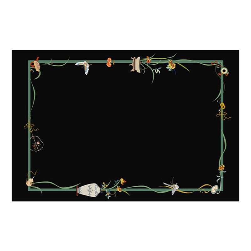 Apricot Modern Carpet Polyester Flower Area Carpet Stain Resistant Carpet for Living Room