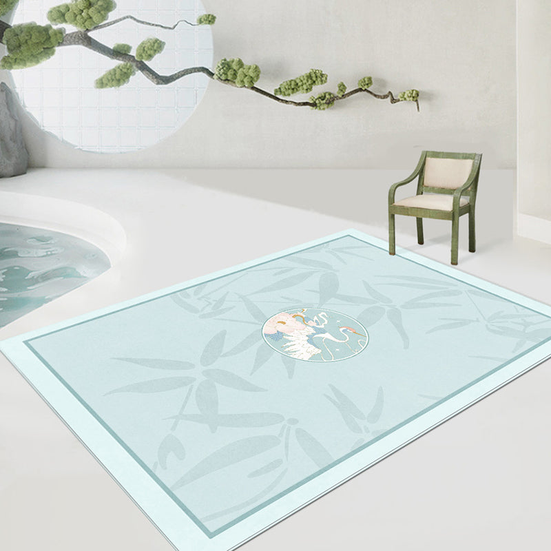 Apricot Modern Carpet Polyester Flower Area Carpet Stain Resistant Carpet for Living Room