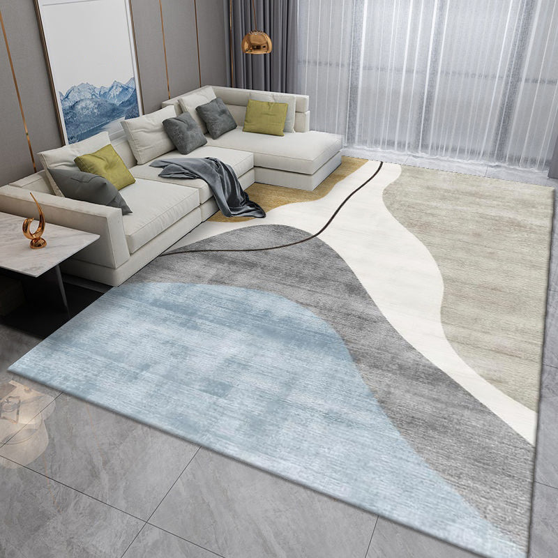 Pink Modern Rug Polyester Irregular Color Lump Rug Washable Rug for Living Room