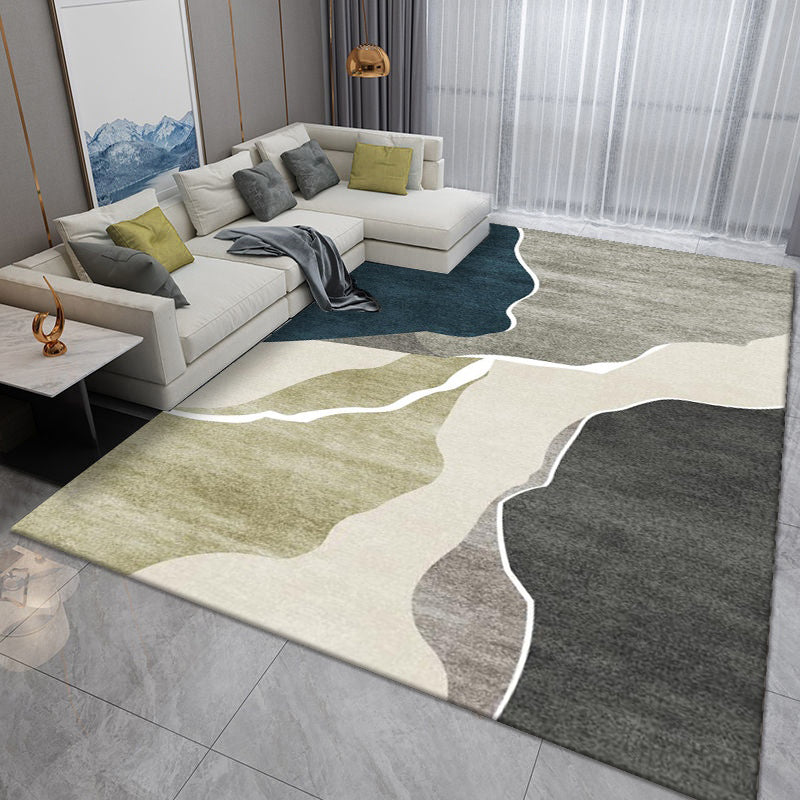 Pink Modern Rug Polyester Irregular Color Lump Rug Washable Rug for Living Room