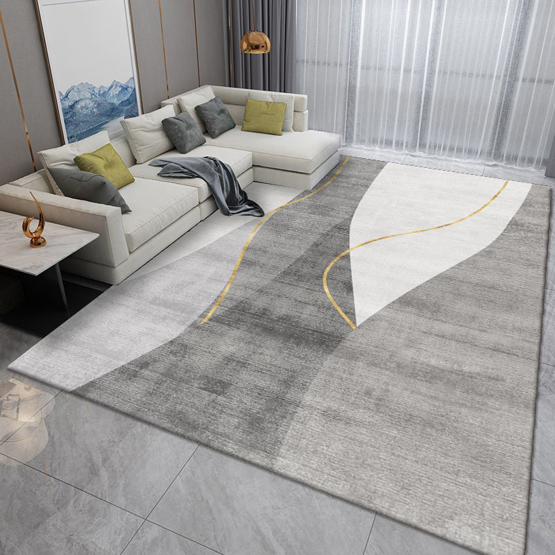 Pink Modern Rug Polyester Irregular Color Lump Rug Washable Rug for Living Room