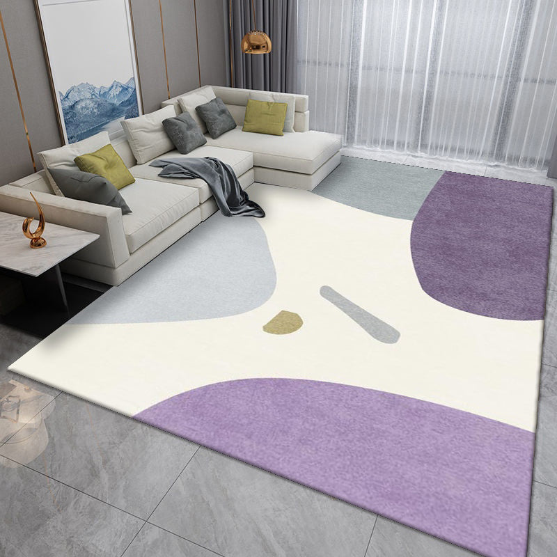 Pink Modern Rug Polyester Irregular Color Lump Rug Washable Rug for Living Room
