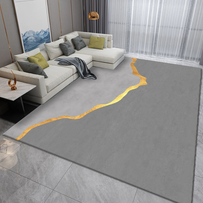 Pink Modern Rug Polyester Irregular Color Lump Rug Washable Rug for Living Room