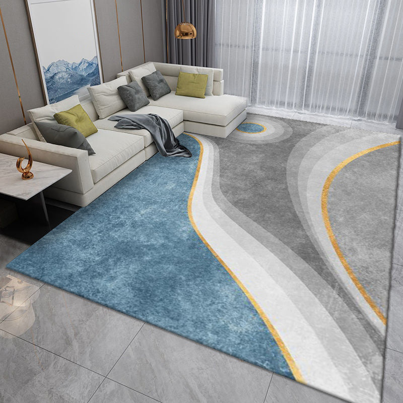 Pink Modern Rug Polyester Irregular Color Lump Rug Washable Rug for Living Room