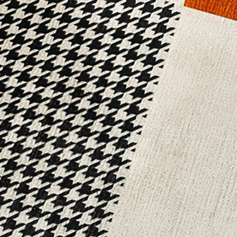 Dark Gray Modern Rug Polyester Geometric Area Rug Washable Rug for Sitting Room