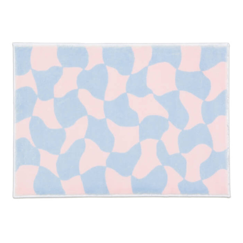 Purple Modern Rug Polyester Check Print Rug Washable Rug for Living Room