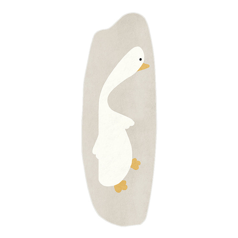 Apricot Simple Rug Polyester Duck Indoor Rug Non-Slip Backing Rug for Sitting Room