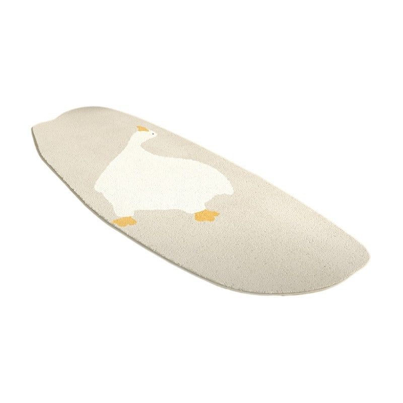 Apricot Simple Rug Polyester Duck Indoor Rug Non-Slip Backing Rug for Sitting Room