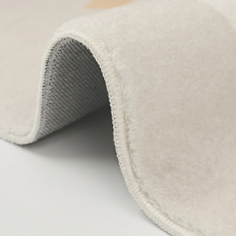 Apricot Simple Rug Polyester Duck Indoor Rug Non-Slip Backing Rug for Sitting Room