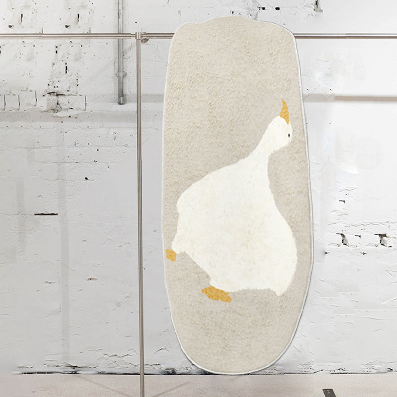 Apricot Simple Rug Polyester Duck Indoor Rug Non-Slip Backing Rug for Sitting Room