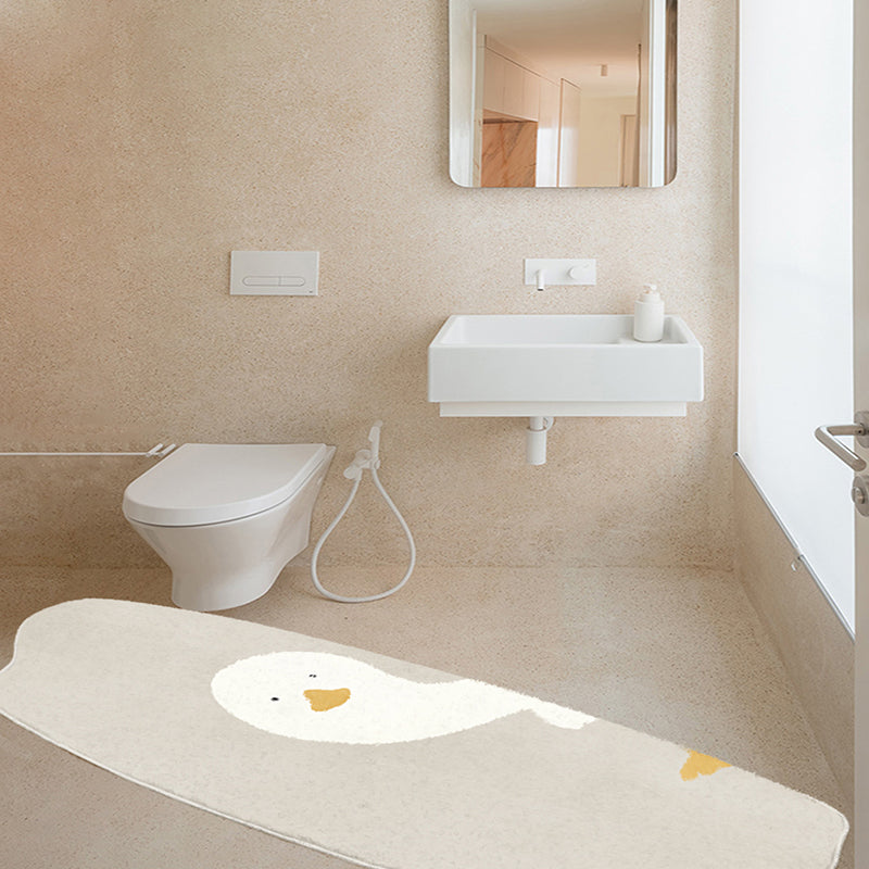 Apricot Simple Rug Polyester Duck Indoor Rug Non-Slip Backing Rug for Sitting Room