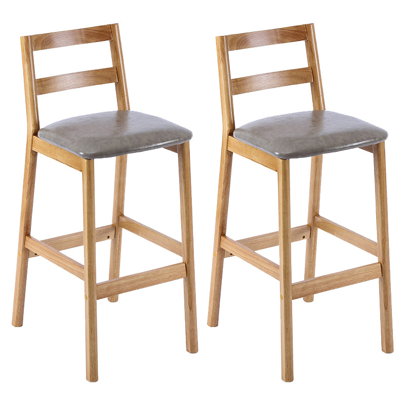 Cafe Simple Solid Wood Barstool Indoor Bar Stool with Backrest