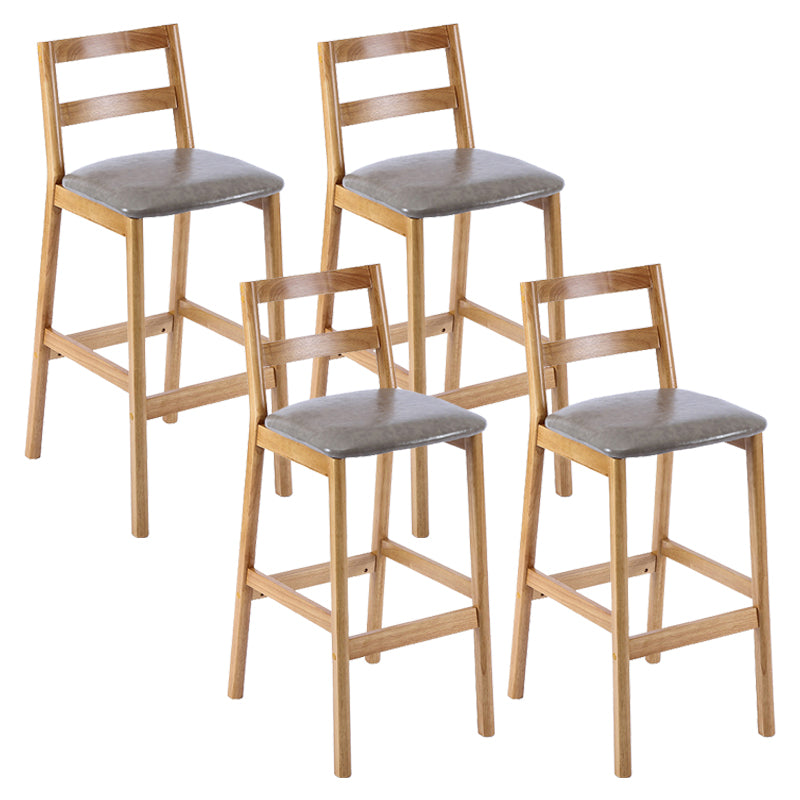 Cafe Simple Solid Wood Barstool Indoor Bar Stool with Backrest