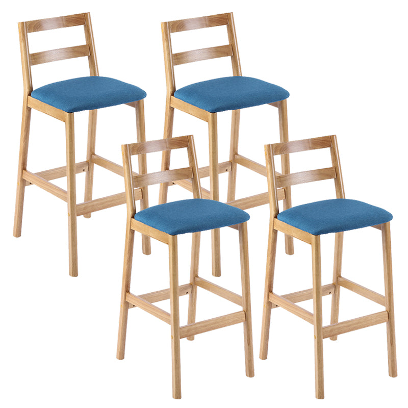 Cafe Simple Solid Wood Barstool Indoor Bar Stool with Backrest