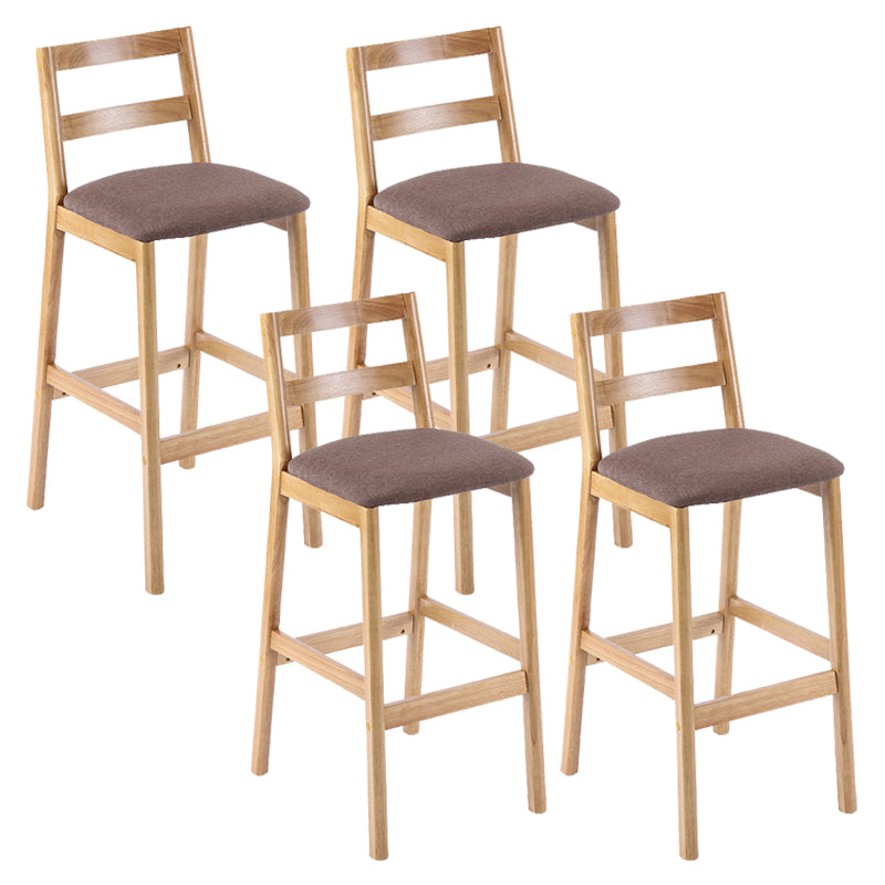 Cafe Simple Solid Wood Barstool Indoor Bar Stool with Backrest