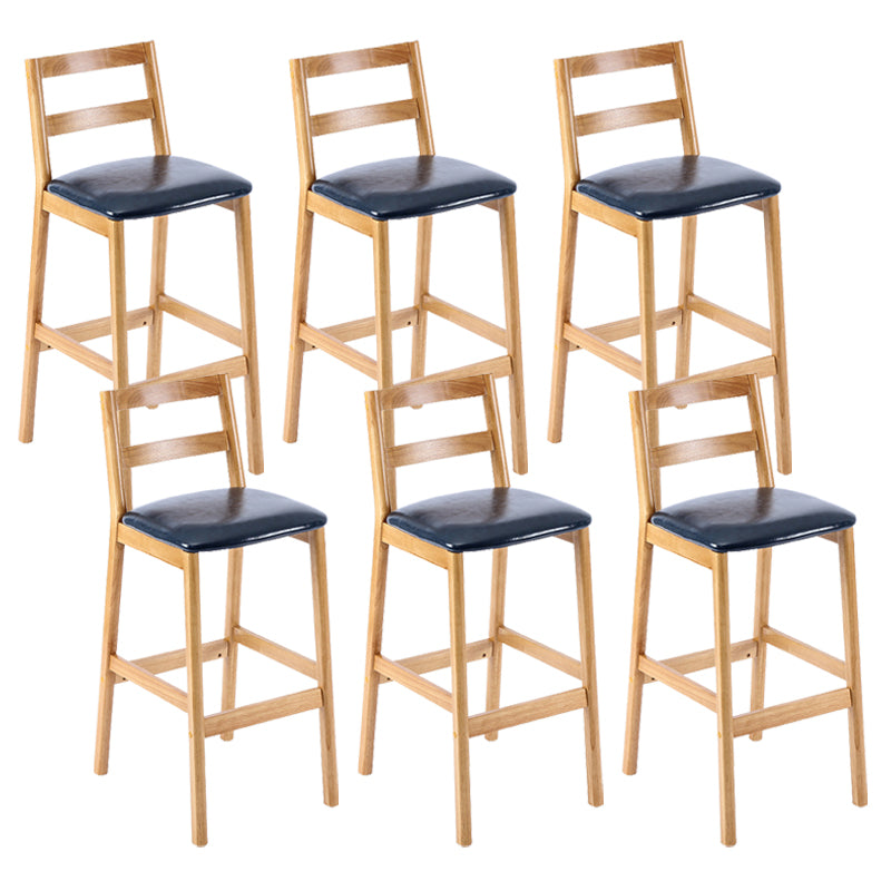 Cafe Simple Solid Wood Barstool Indoor Bar Stool with Backrest